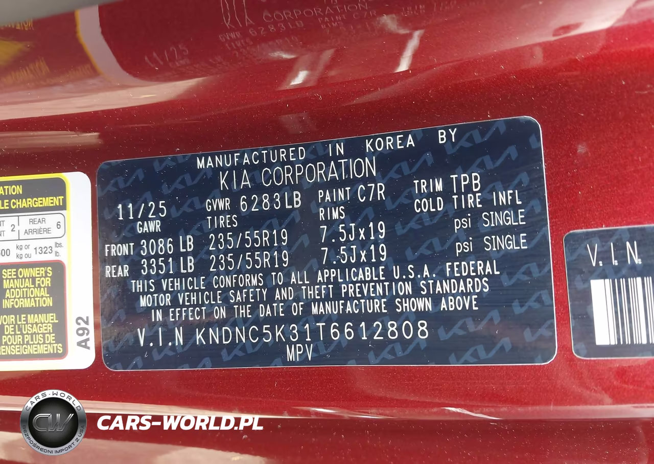 2026 Kia Carnival Mpv Ex VIN:KNDNC5K31T6612808 - 9