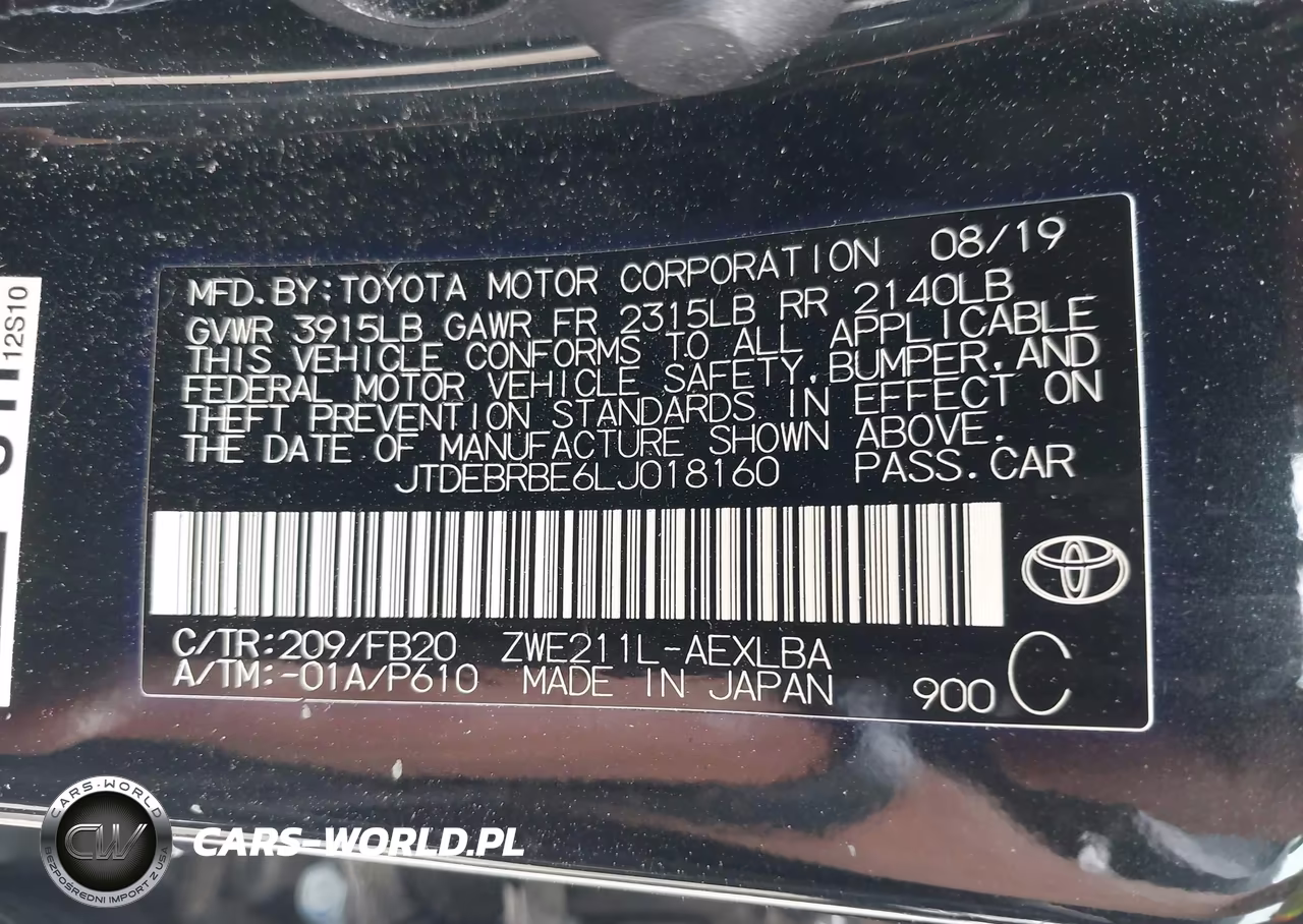 2020 Toyota Corolla Hybrid Le VIN:JTDEBRBE6LJ018160 - 9
