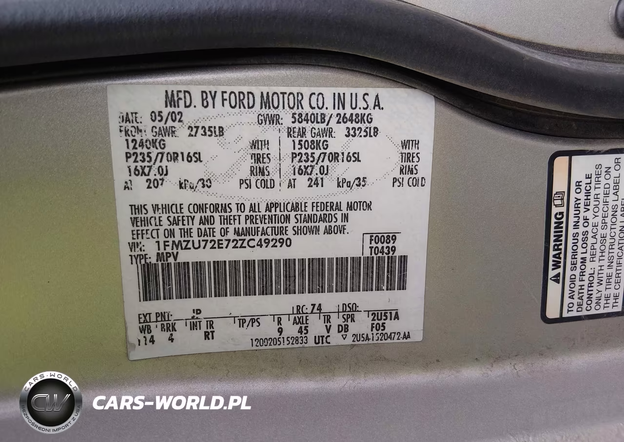 2002 Ford Explorer Xls VIN:1FMZU72E72ZC49290 - 9