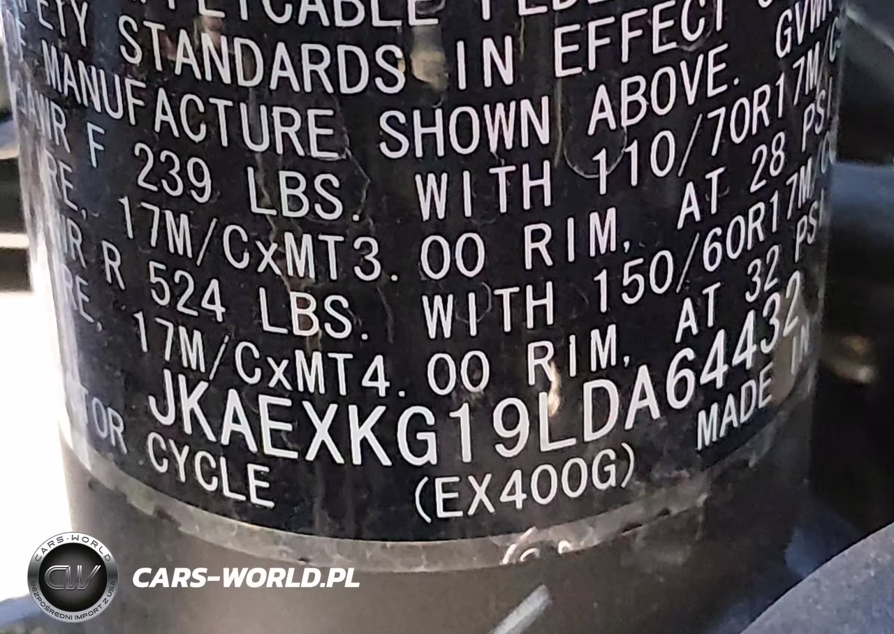 2020 Kawasaki Ex400 VIN:JKAEXKG19LDA64432 - 10