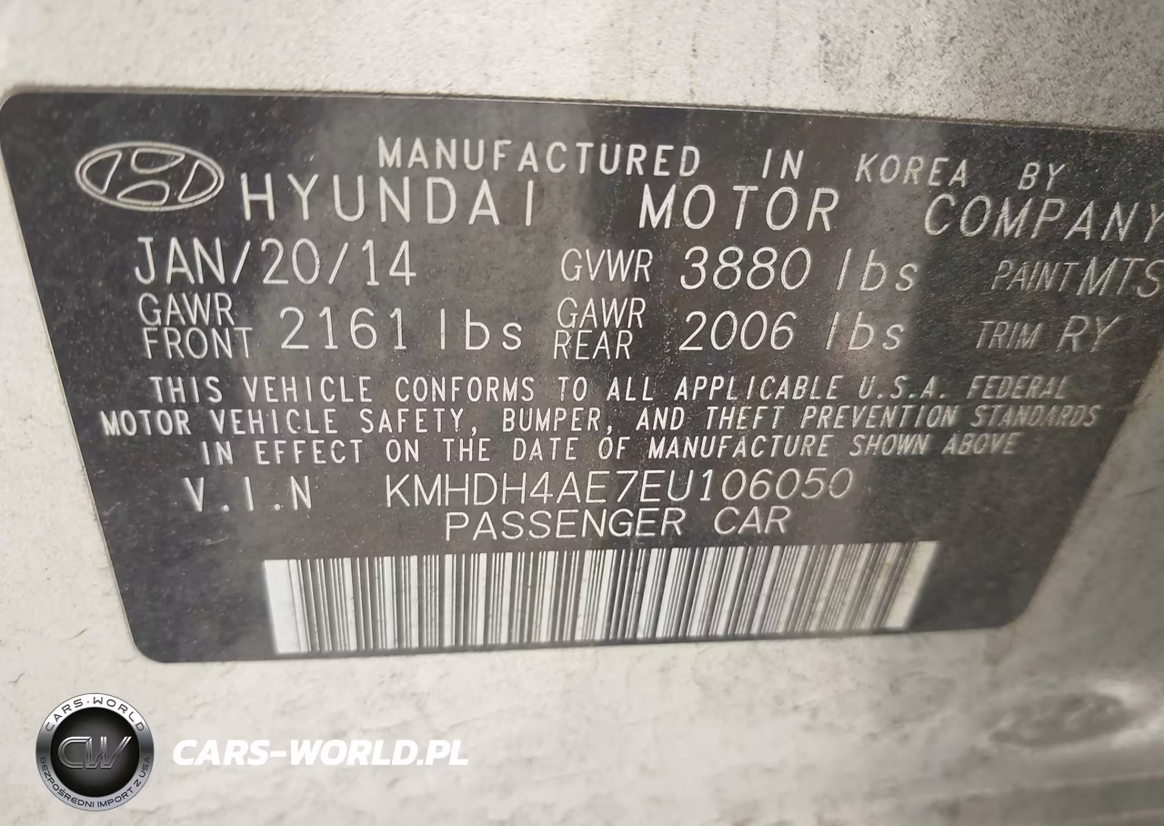 2014 Hyundai Elantra Limited VIN:KMHDH4AE7EU106050 - 9