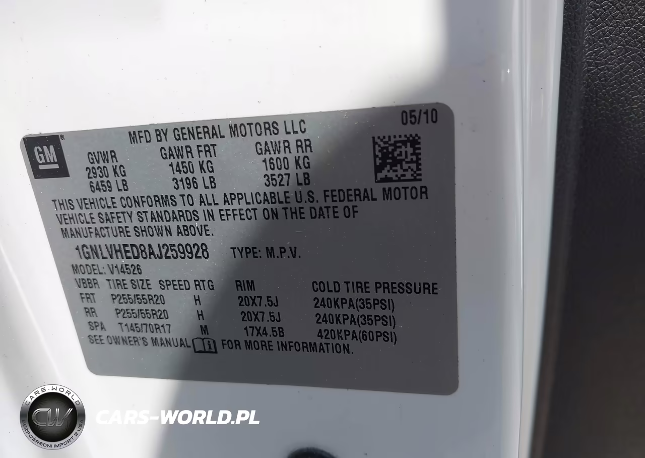 2010 Chevrolet Traverse Ltz VIN:1GNLVHED8AJ259928 - 9