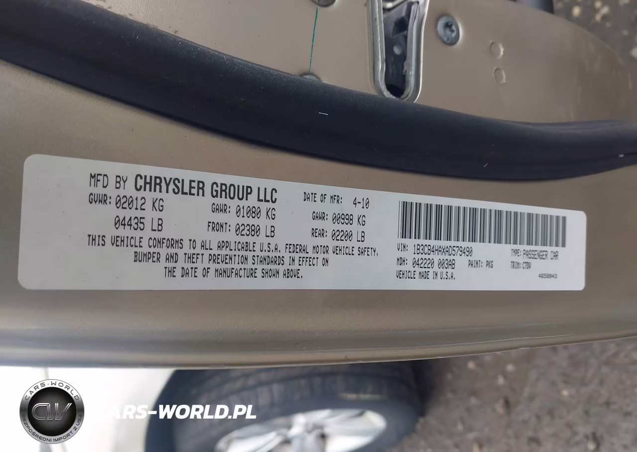 2010 Dodge Caliber Sxt VIN:1B3CB4HAXAD579490 - 9