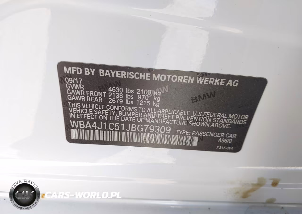 2018 BMW 430I Gran Coupe VIN:WBA4J1C51JBG79309 - 9