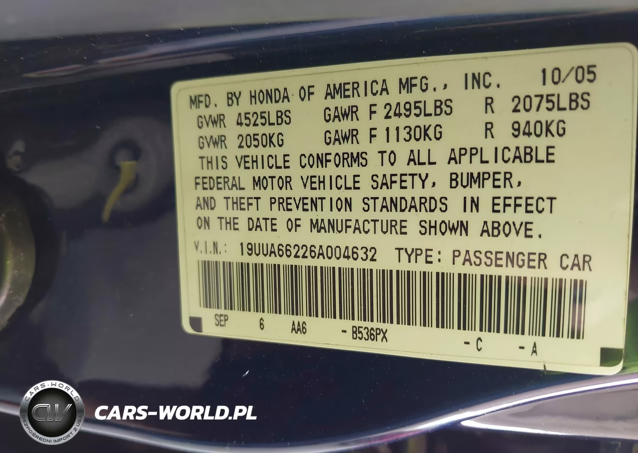 2006 Acura Tl VIN:19UUA66226A004632 - 9