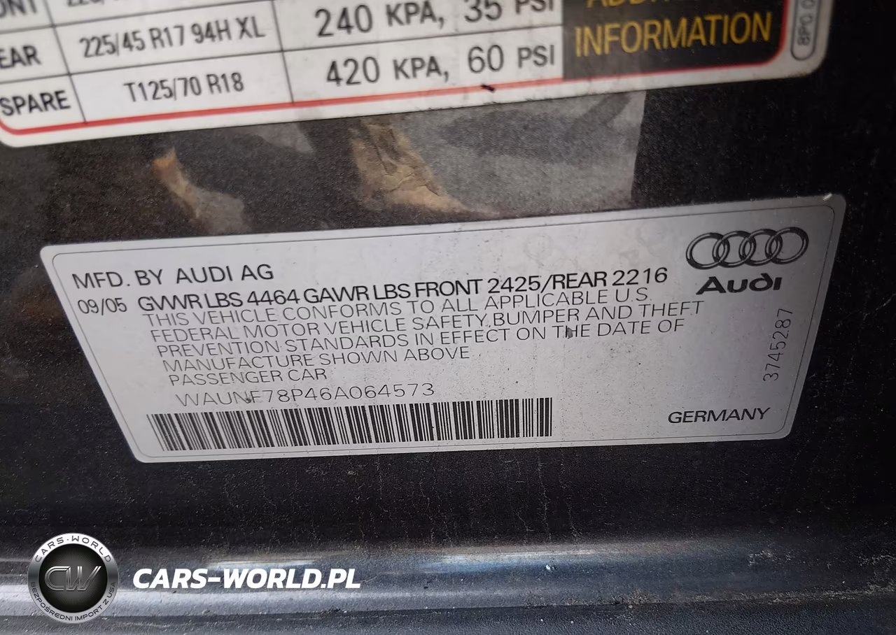 2006 Audi A3 2.0T VIN:WAUNF78P46A064573 - 9