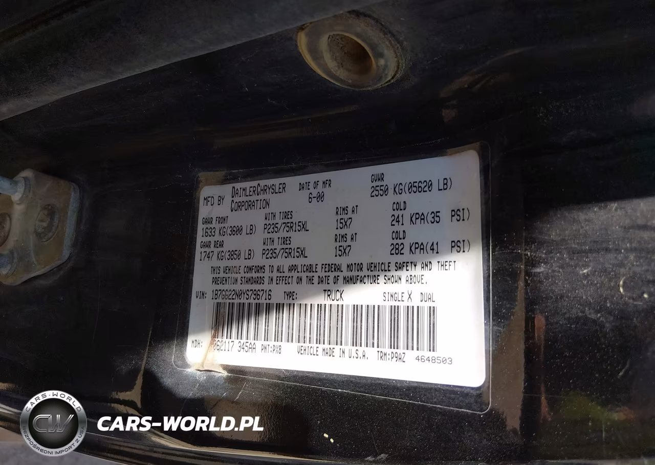 2000 Dodge Dakota Slt-Sport VIN:1B7GG22N0YS796716 - 9