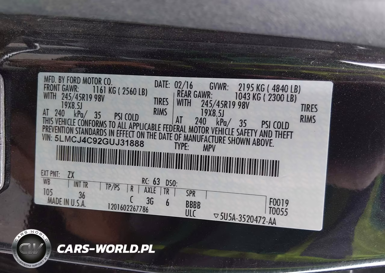 2016 Lincoln Mkc Black Label VIN:5LMCJ4C92GUJ31888 - 9