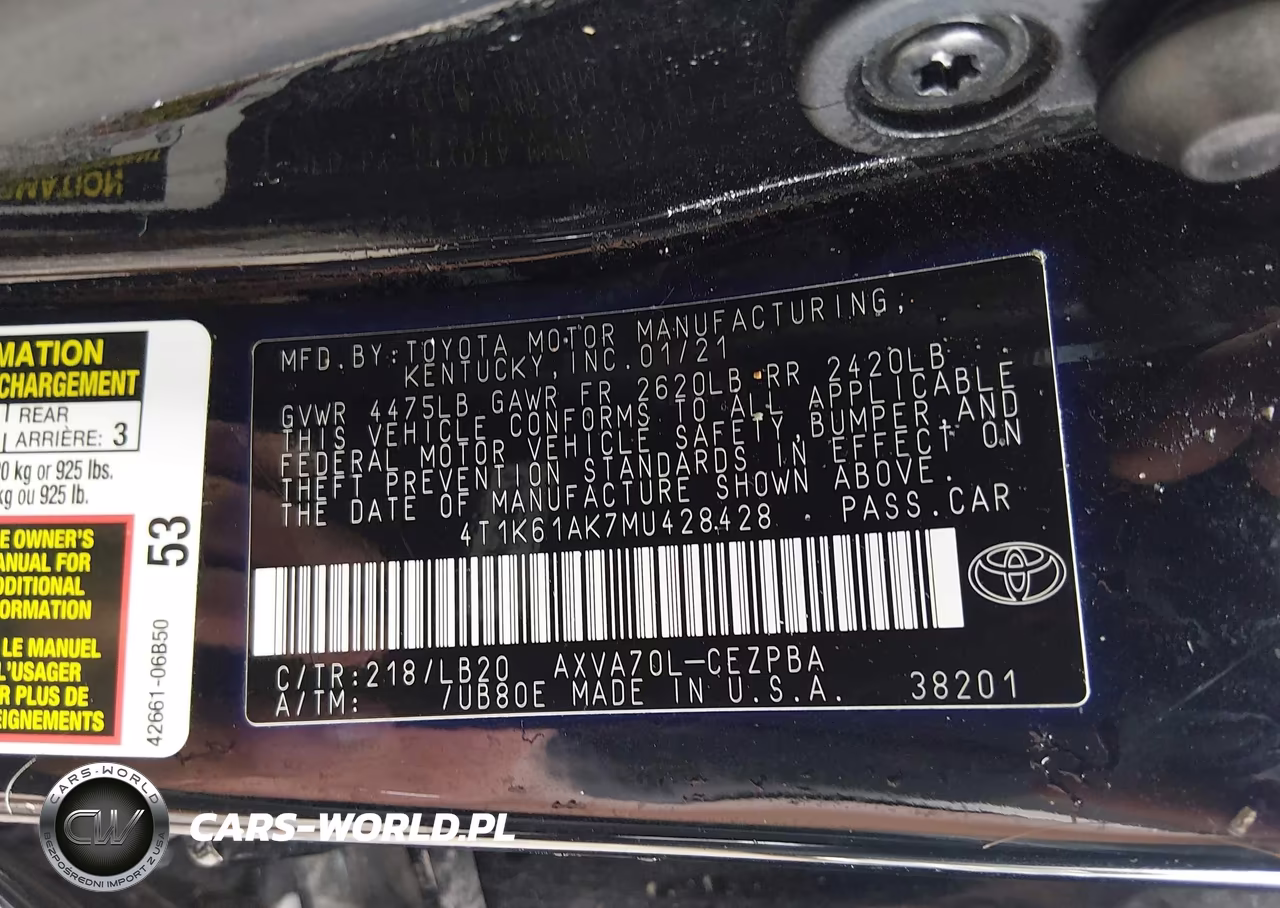 2021 Toyota Camry Xse VIN:4T1K61AK7MU428428 - 9