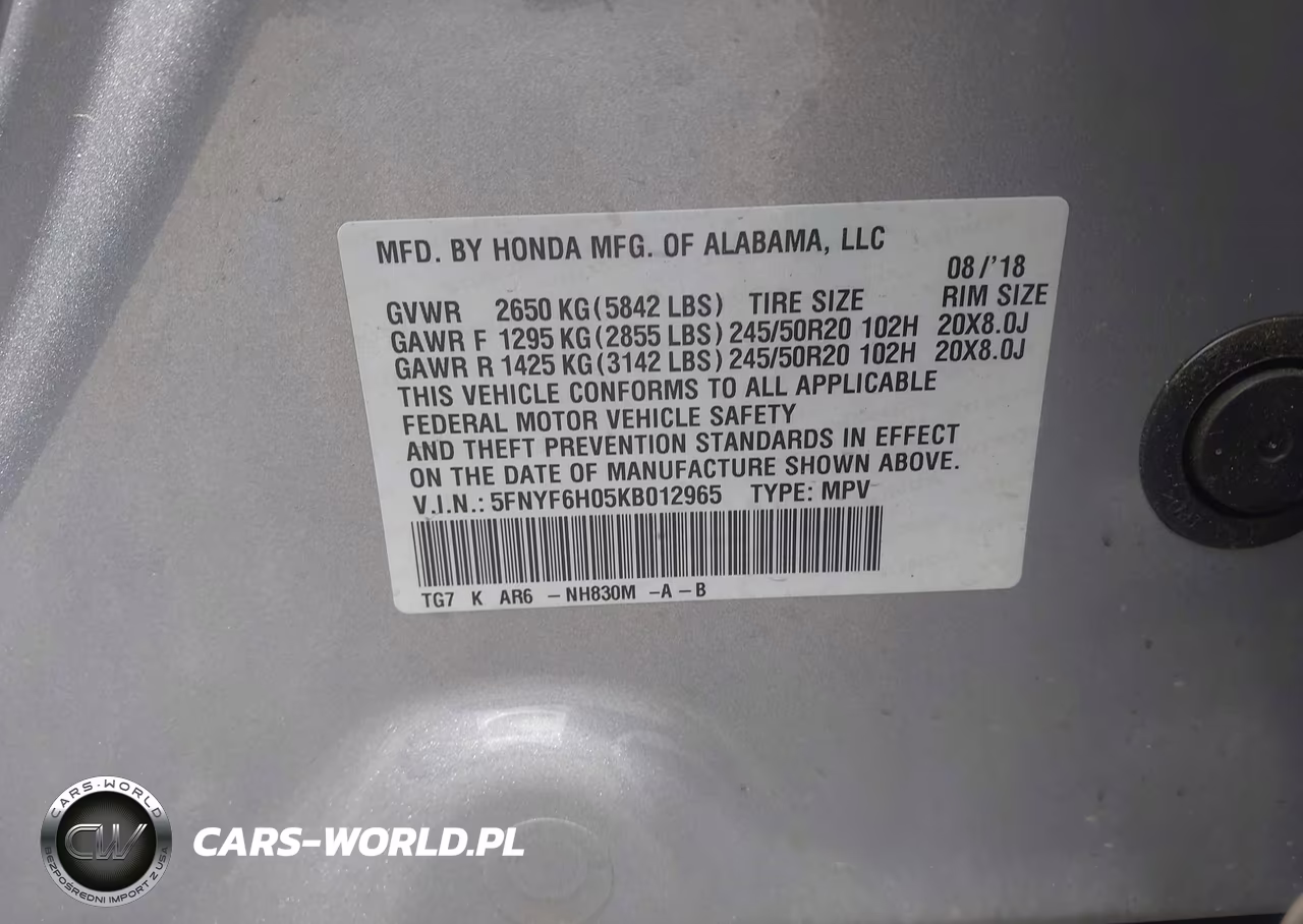 2019 Honda Pilot Elite VIN:5FNYF6H05KB012965 - 9