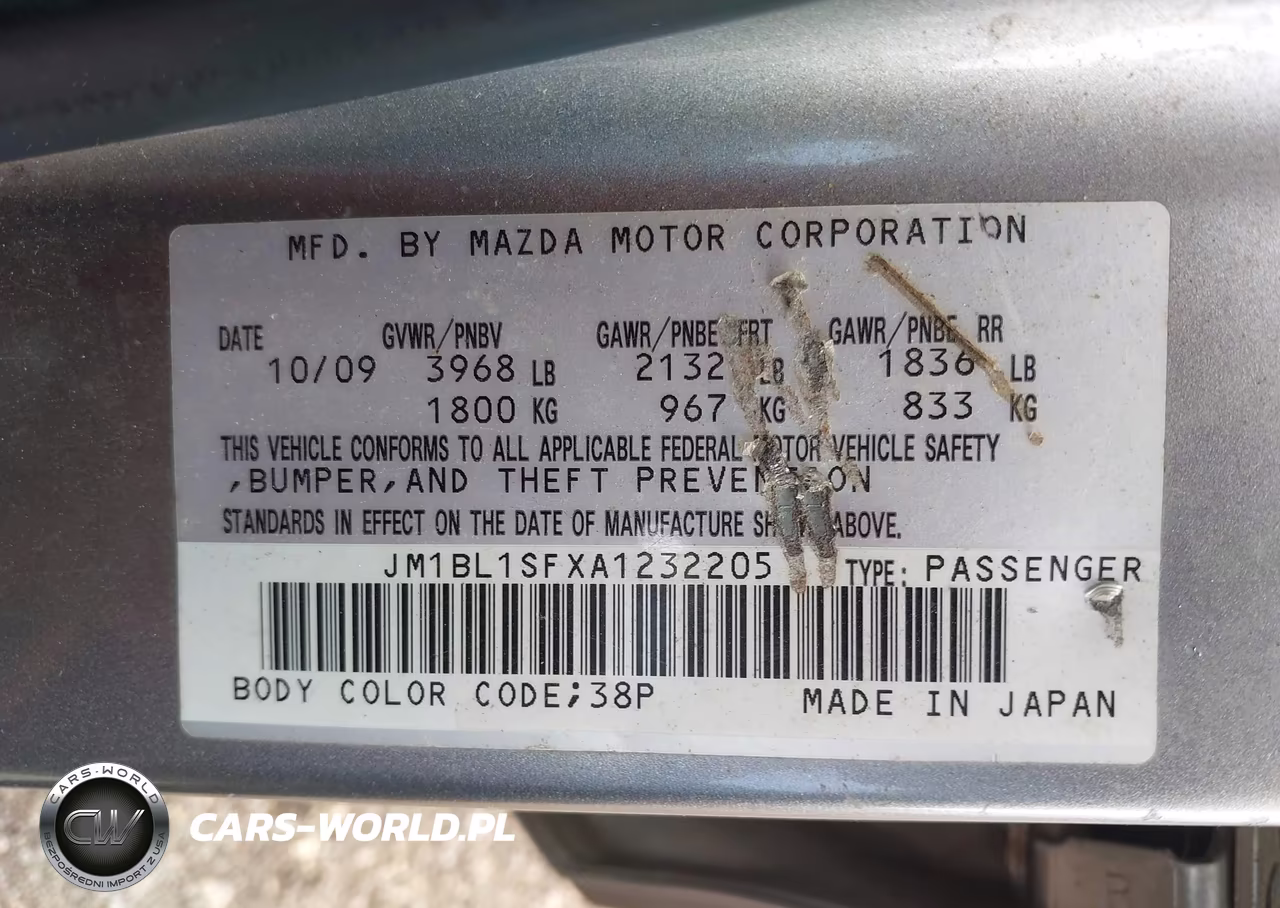 2010 Mazda Mazda3 I Sport VIN:JM1BL1SFXA1232205 - 9