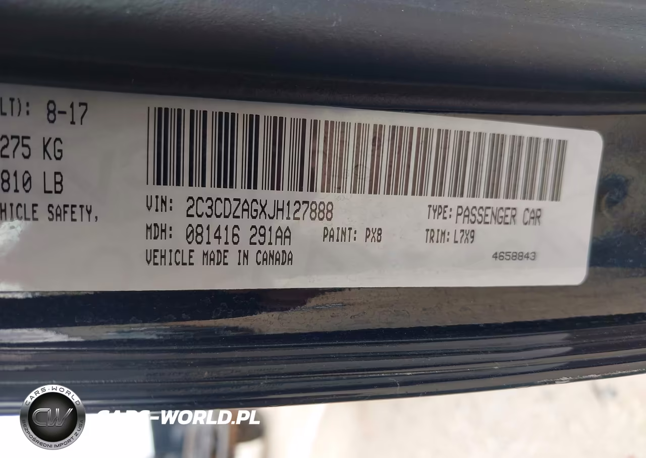 2018 Dodge Challenger Sxt VIN:2C3CDZAGXJH127888 - 9