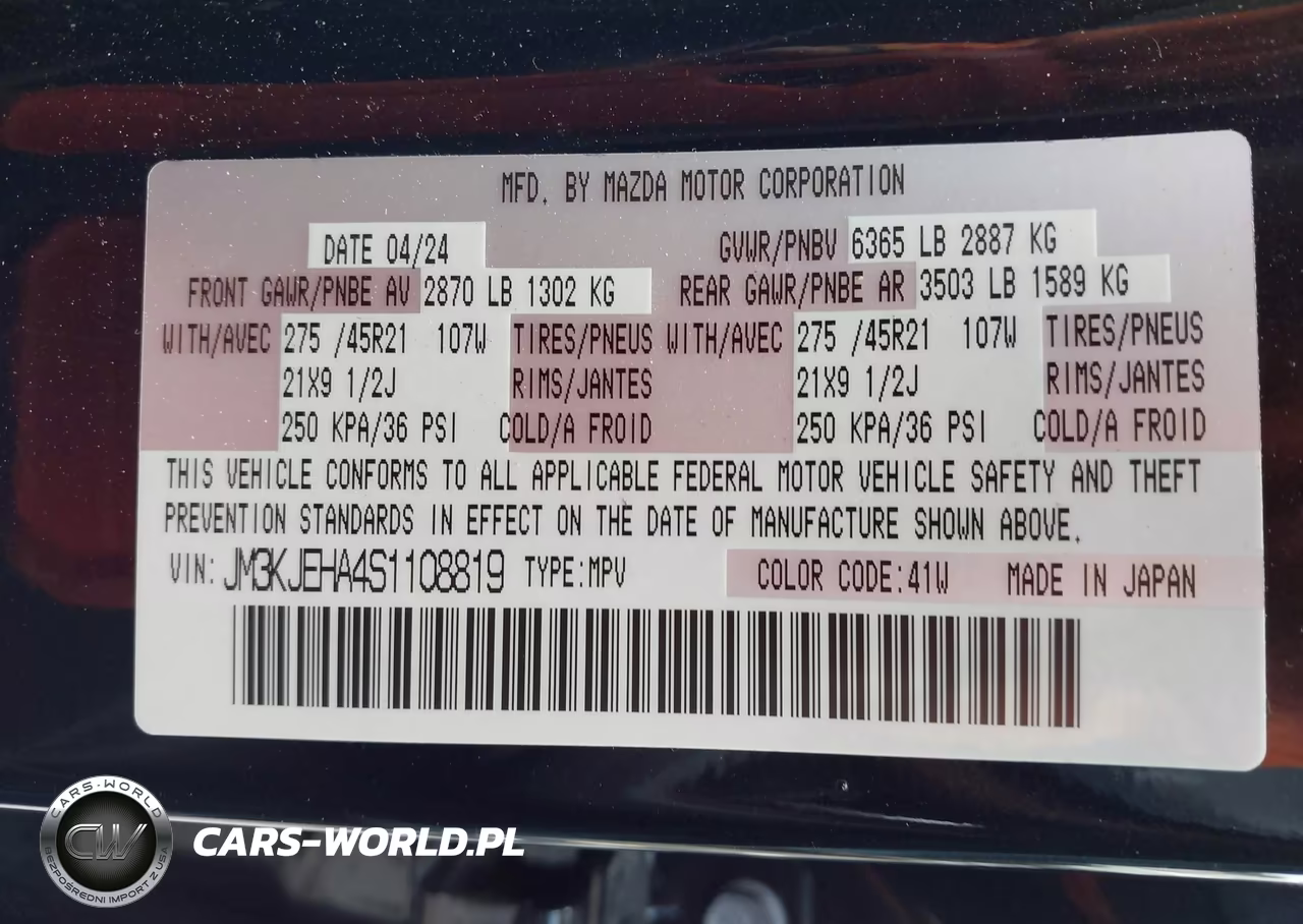 2025 Mazda Cx-70 Phev Premium Plus Package VIN:JM3KJEHA4S1108819 - 9