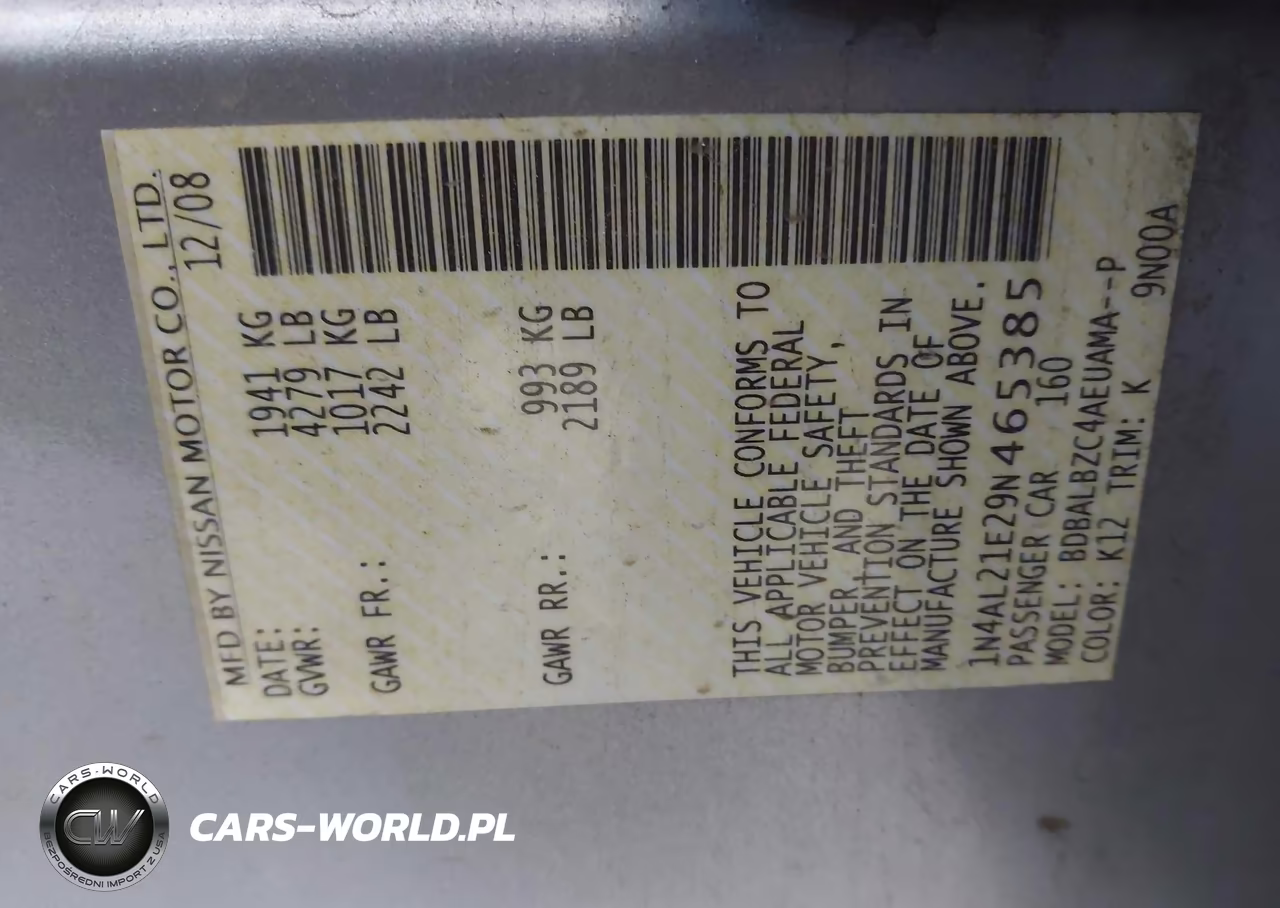 2009 Nissan Altima 2.5 S VIN:1N4AL21E29N465385 - 9