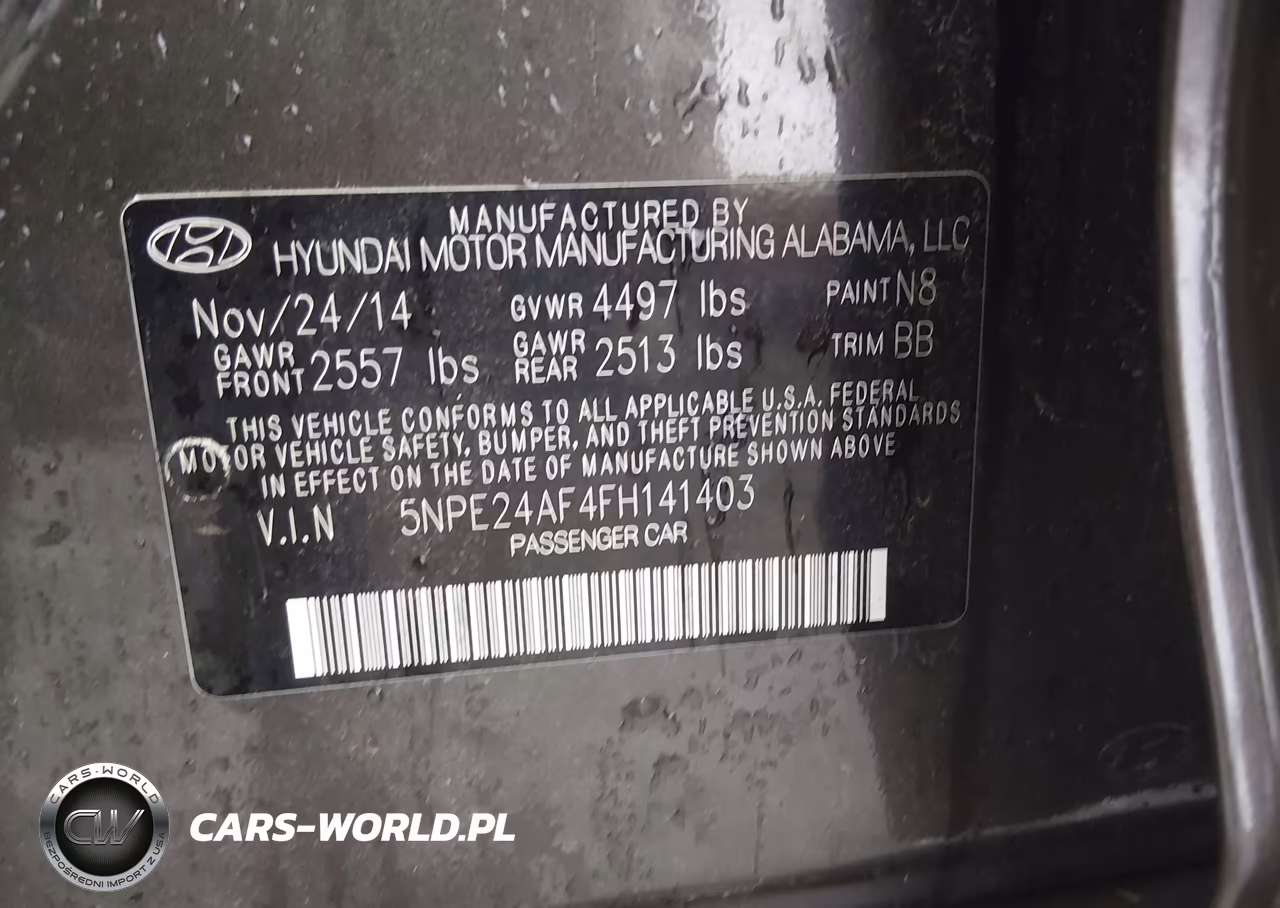 2015 Hyundai Sonata Se VIN:5NPE24AF4FH141403 - 9
