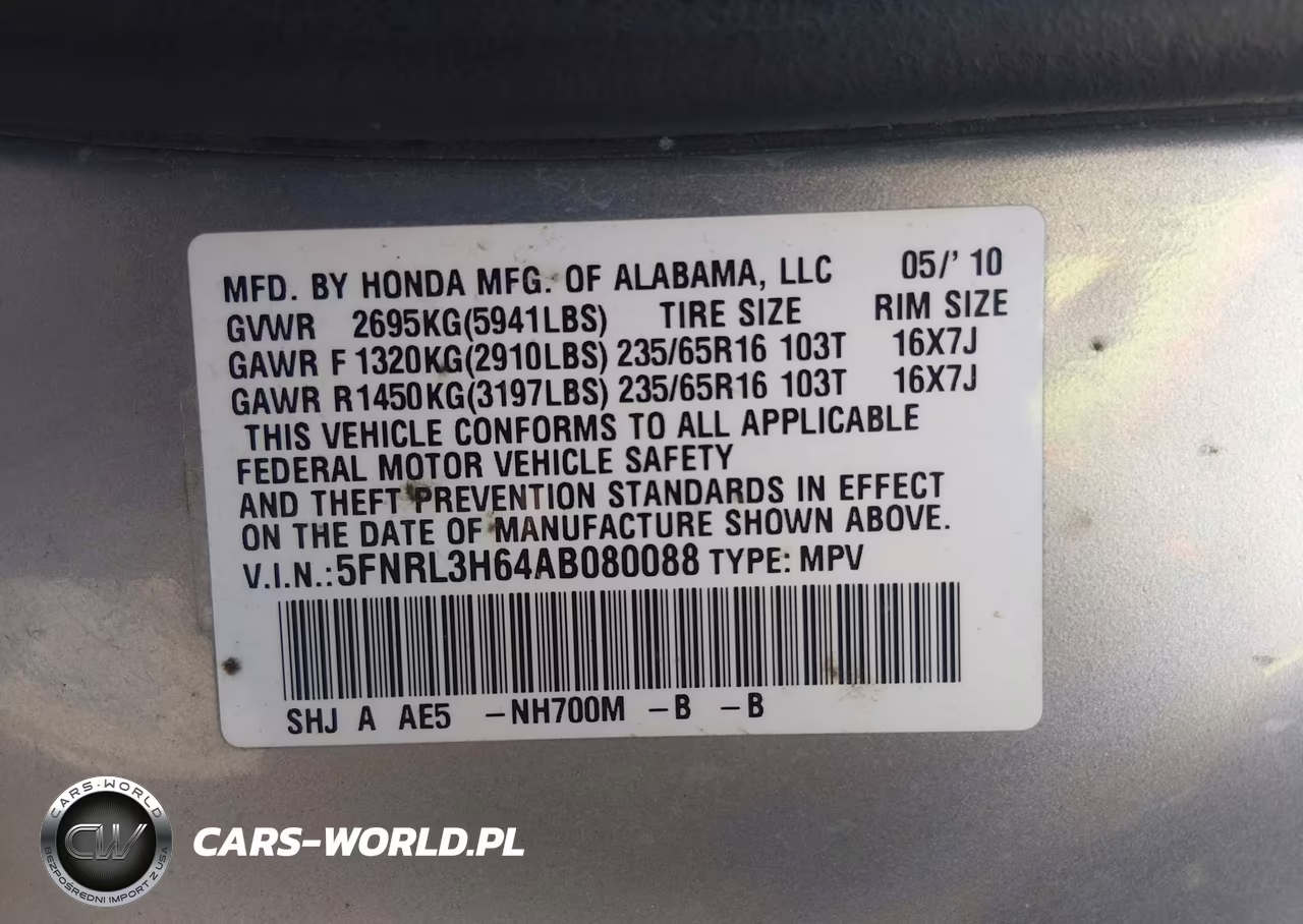2010 Honda Odyssey Ex-L VIN:5FNRL3H64AB080088 - 9