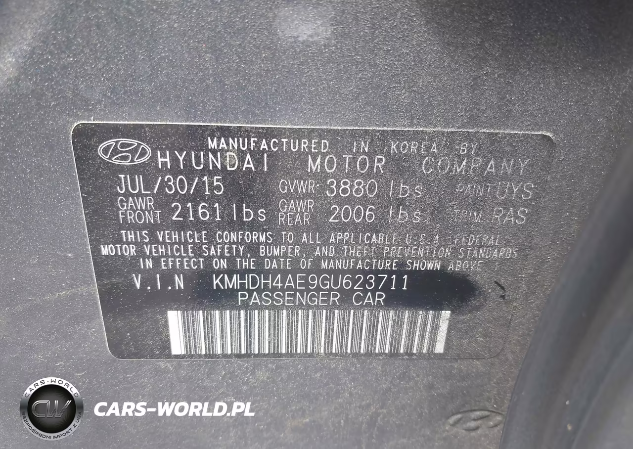 2016 Hyundai Elantra Se VIN:KMHDH4AE9GU623711 - 9