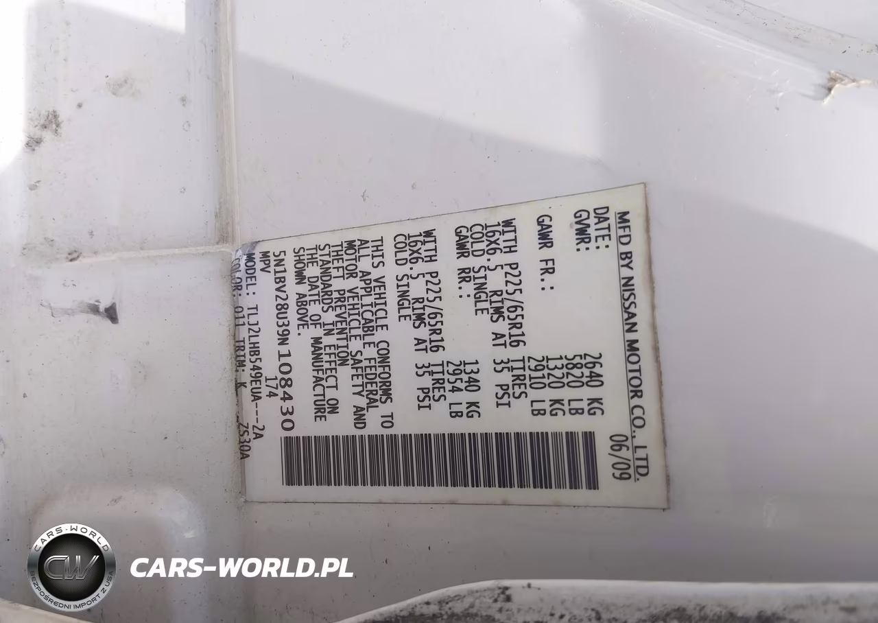 2009 Nissan Quest 3.5 S VIN:5N1BV28U39N108430 - 9