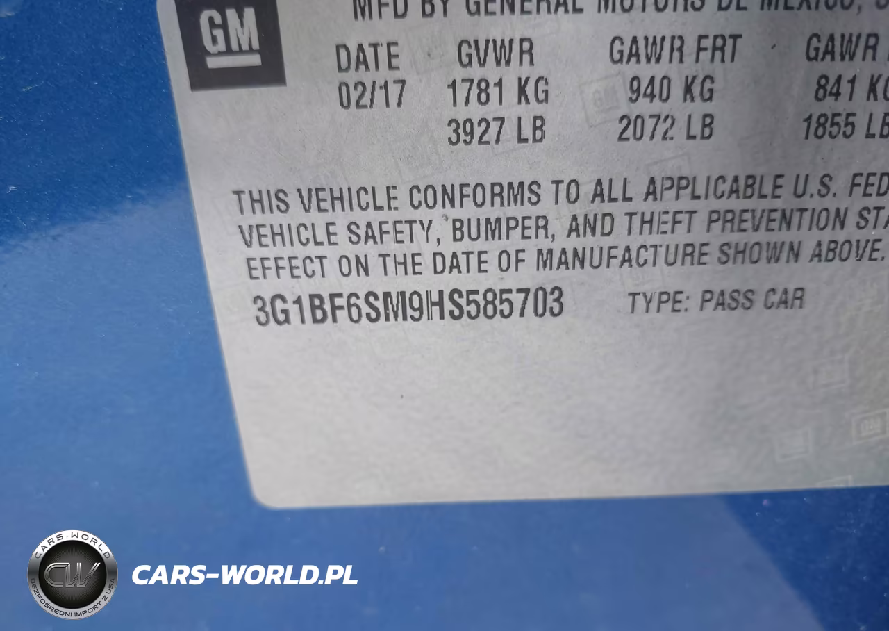 2017 Chevrolet Cruze Premier Auto VIN:3G1BF6SM9HS585703 - 9
