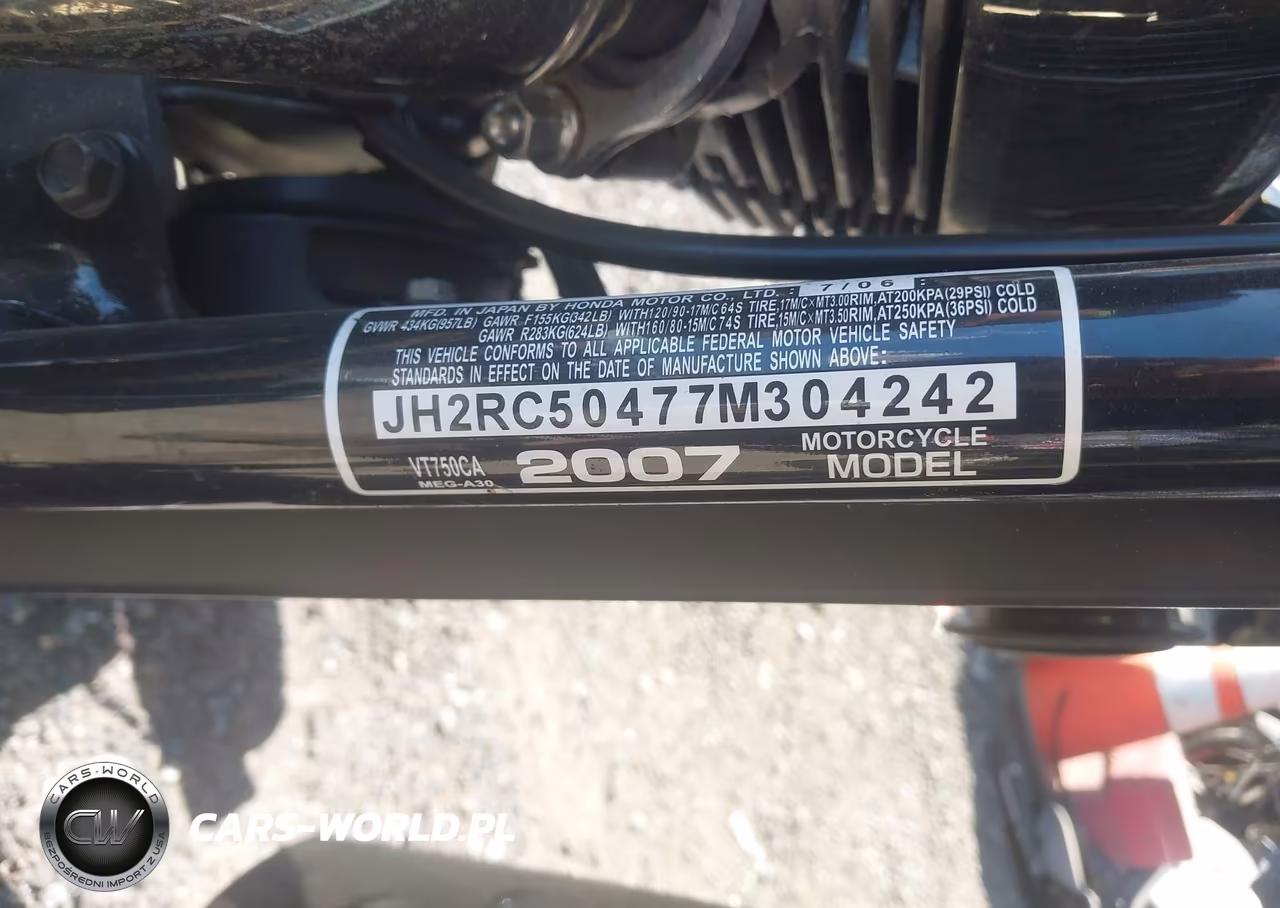 2007 Honda Vt750 VIN:JH2RC50477M304242 - 10