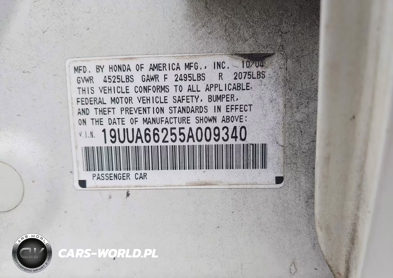 2005 Acura Tl VIN:19UUA66255A009340 - 9