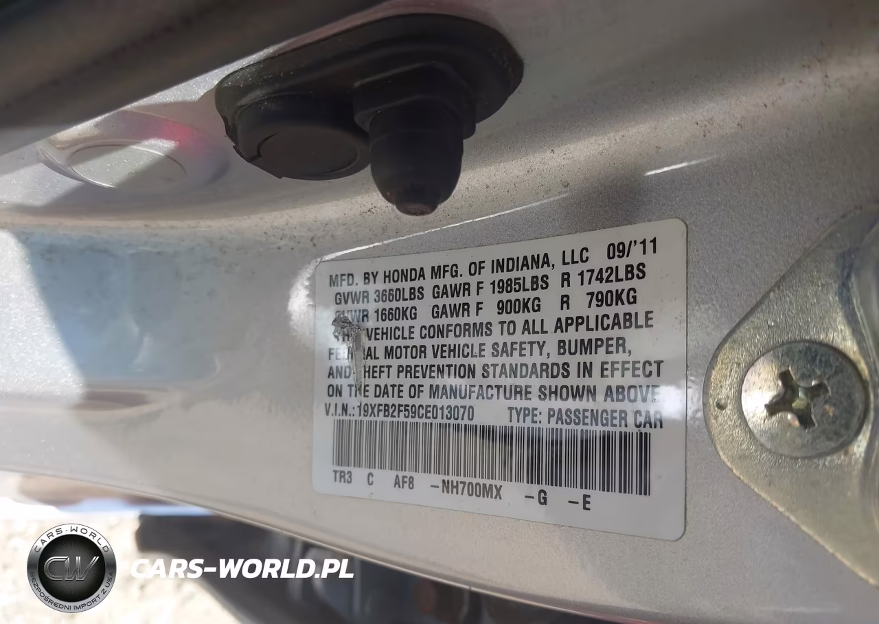 2012 Honda Civic Lx VIN:19XFB2F59CE013070 - 9
