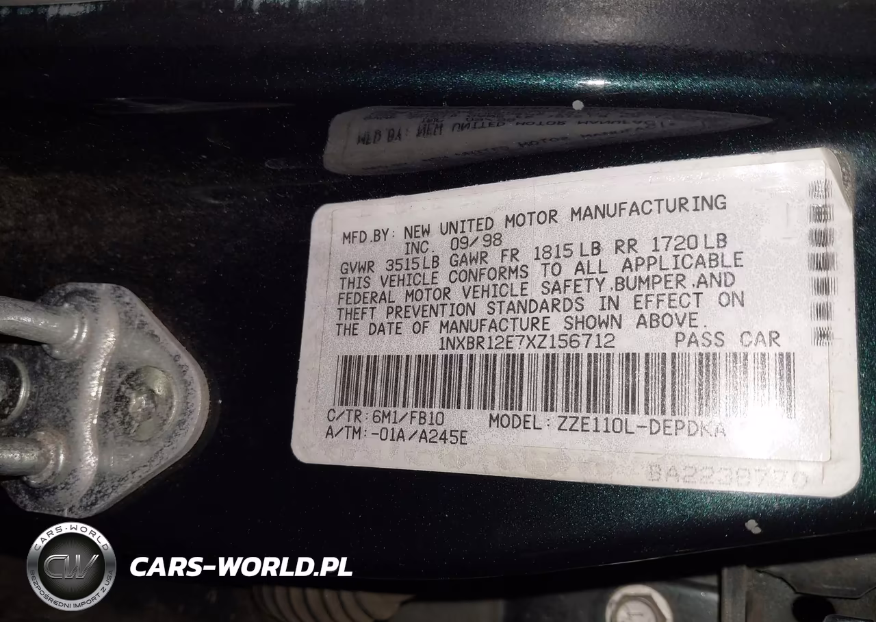 1999 Toyota Corolla Ce VIN:1NXBR12E7XZ156712 - 9