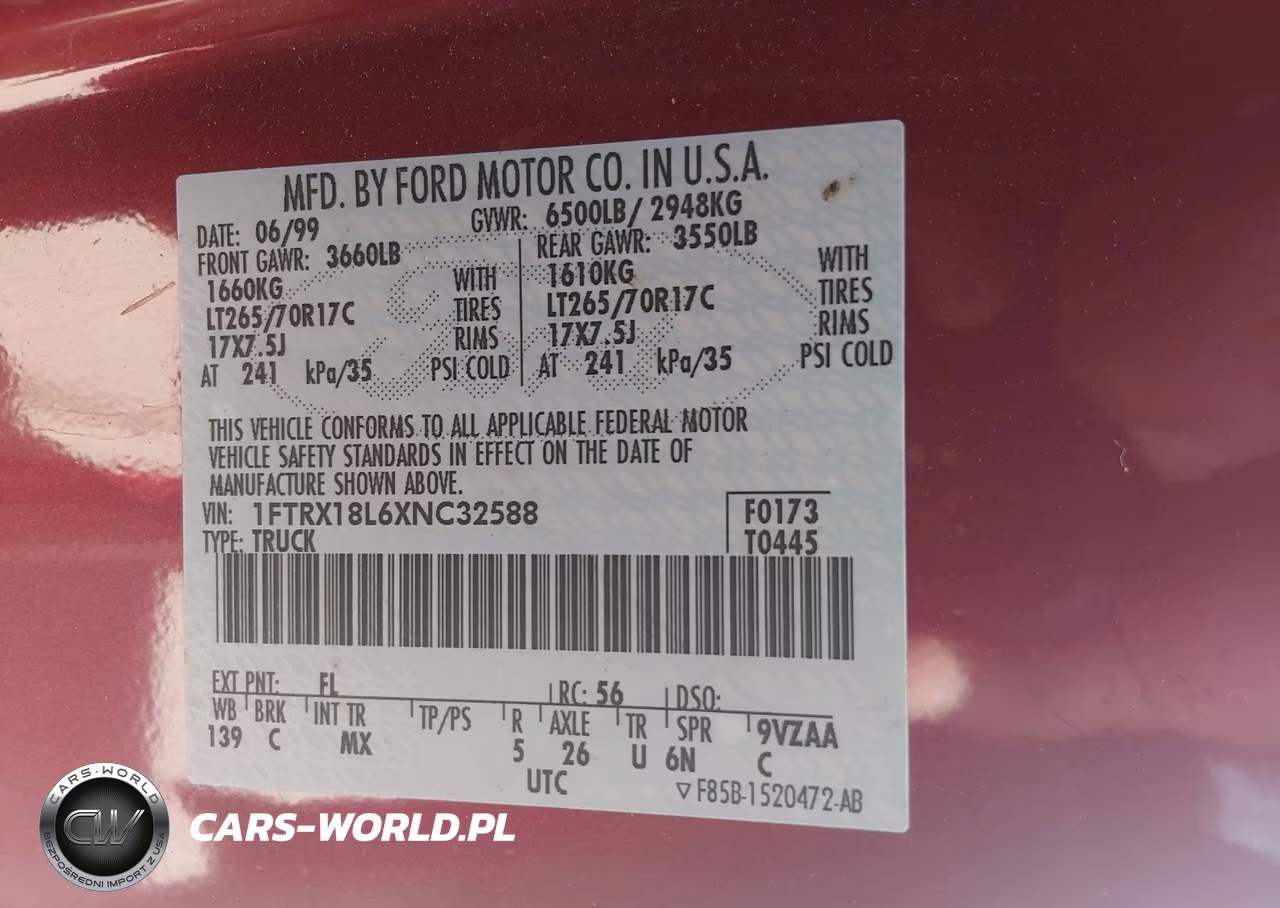 1999 Ford F-150 Lariat-Xl-Xlt VIN:1FTRX18L6XNC32588 - 9