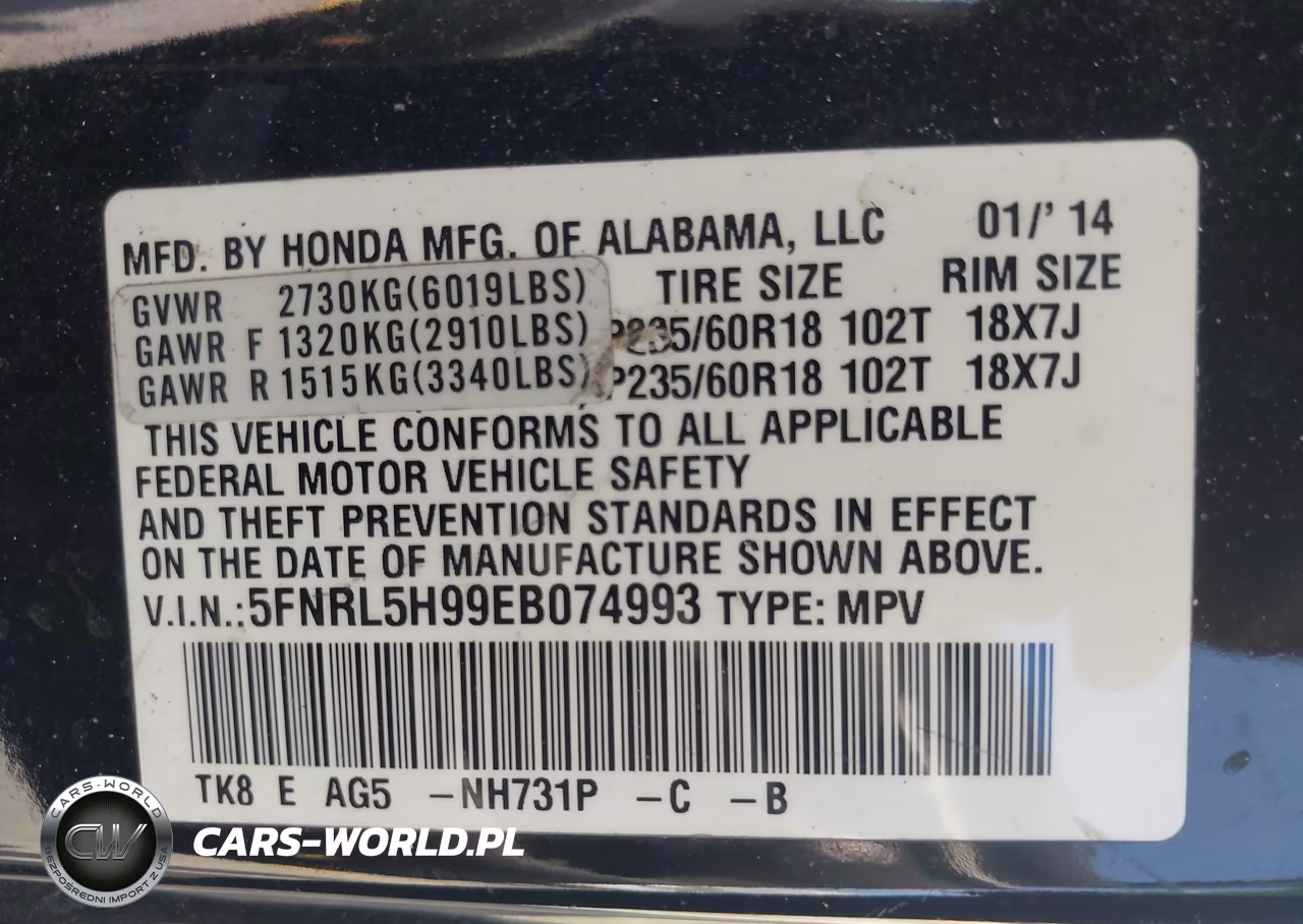 2014 Honda Odyssey Touring-Touring Elite VIN:5FNRL5H99EB074993 - 9