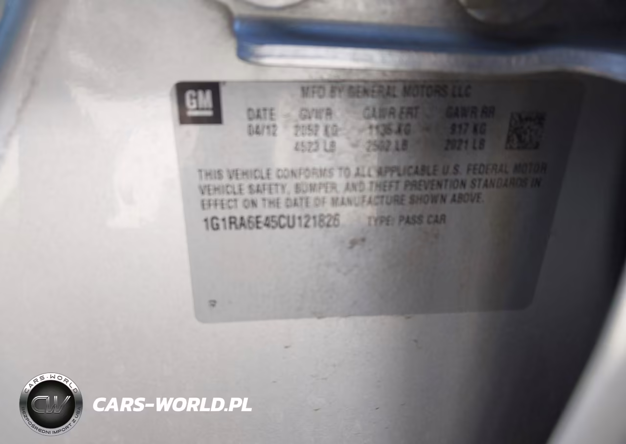 2012 Chevrolet Volt VIN:1G1RA6E45CU121826 - 9