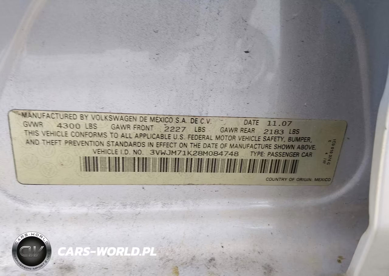 2008 Volkswagen Jetta S VIN:3VWJM71K28M084748 - 9