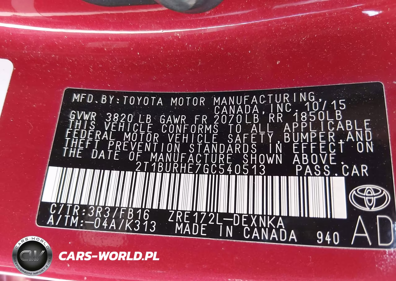 2016 Toyota Corolla Le VIN:2T1BURHE7GC540513 - 9