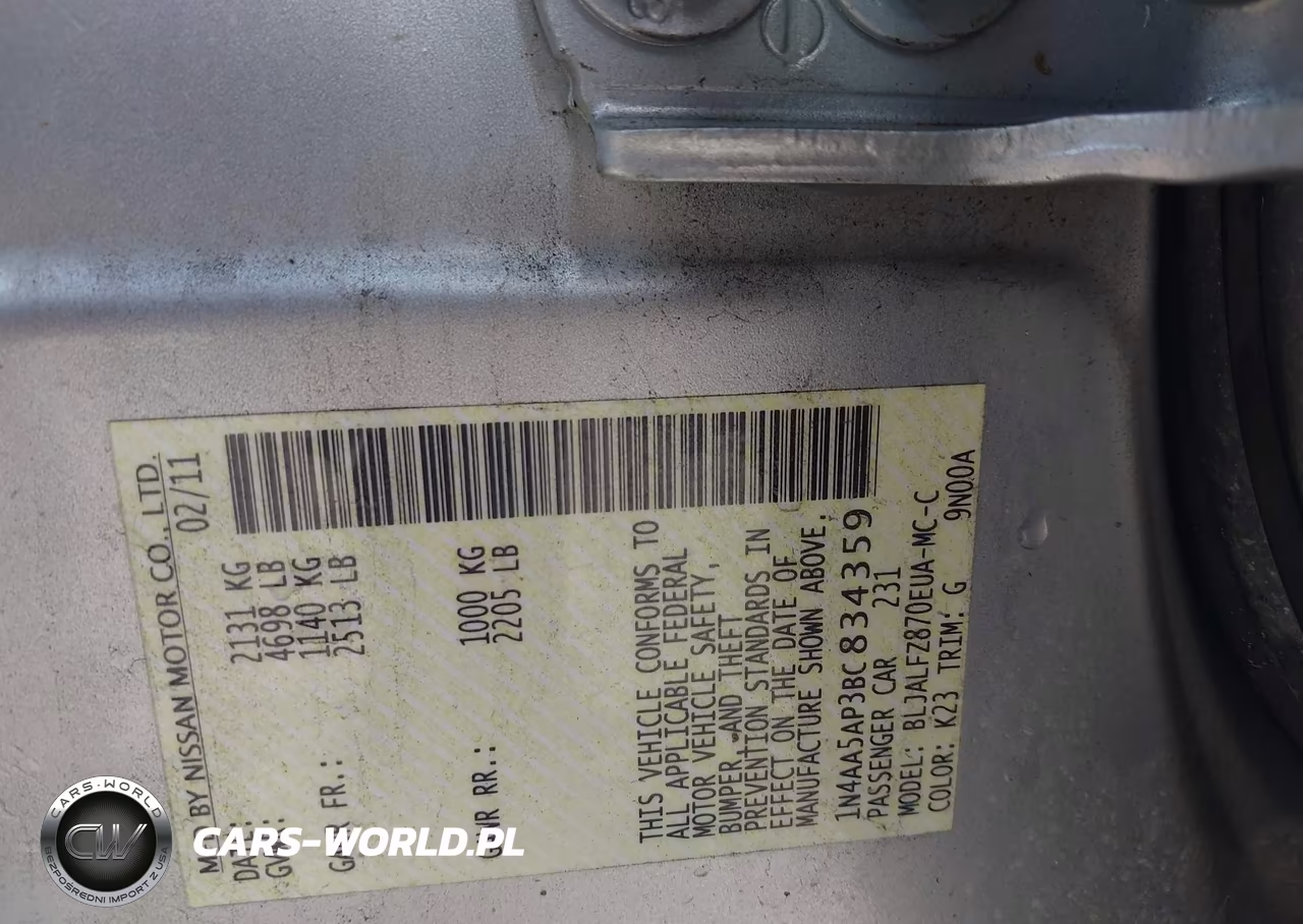 2011 Nissan Maxima 3.5 Sv VIN:1N4AA5AP3BC834359 - 9
