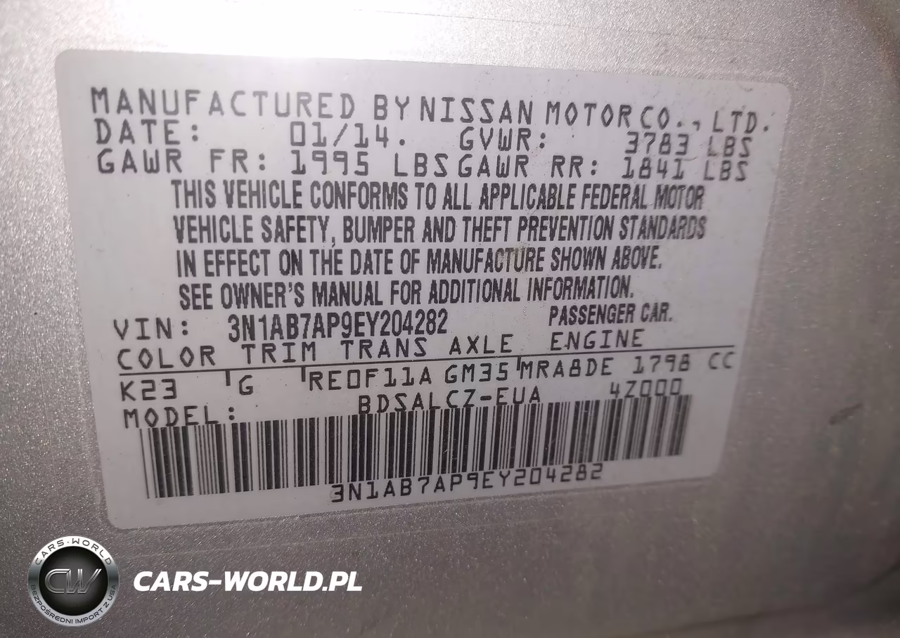 2014 Nissan Sentra S VIN:3N1AB7AP9EY204282 - 9