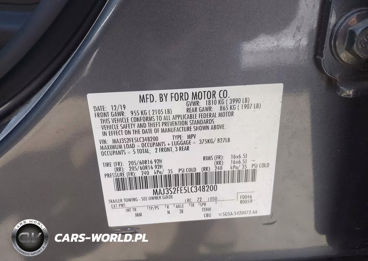 2020 Ford Ecosport S VIN:MAJ3S2FE5LC348200 - 9