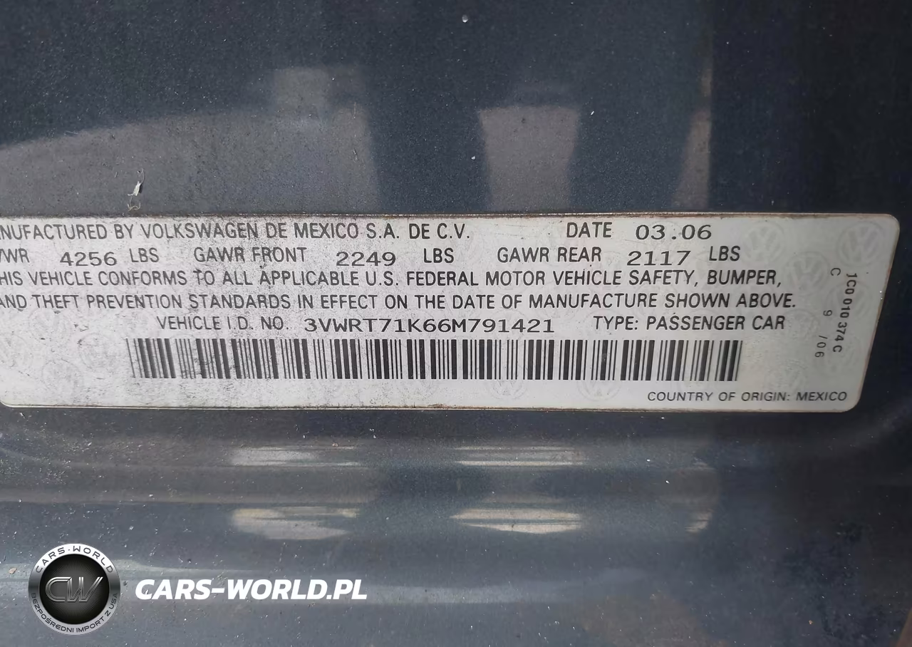 2006 Volkswagen Jetta Tdi VIN:3VWRT71K66M791421 - 9