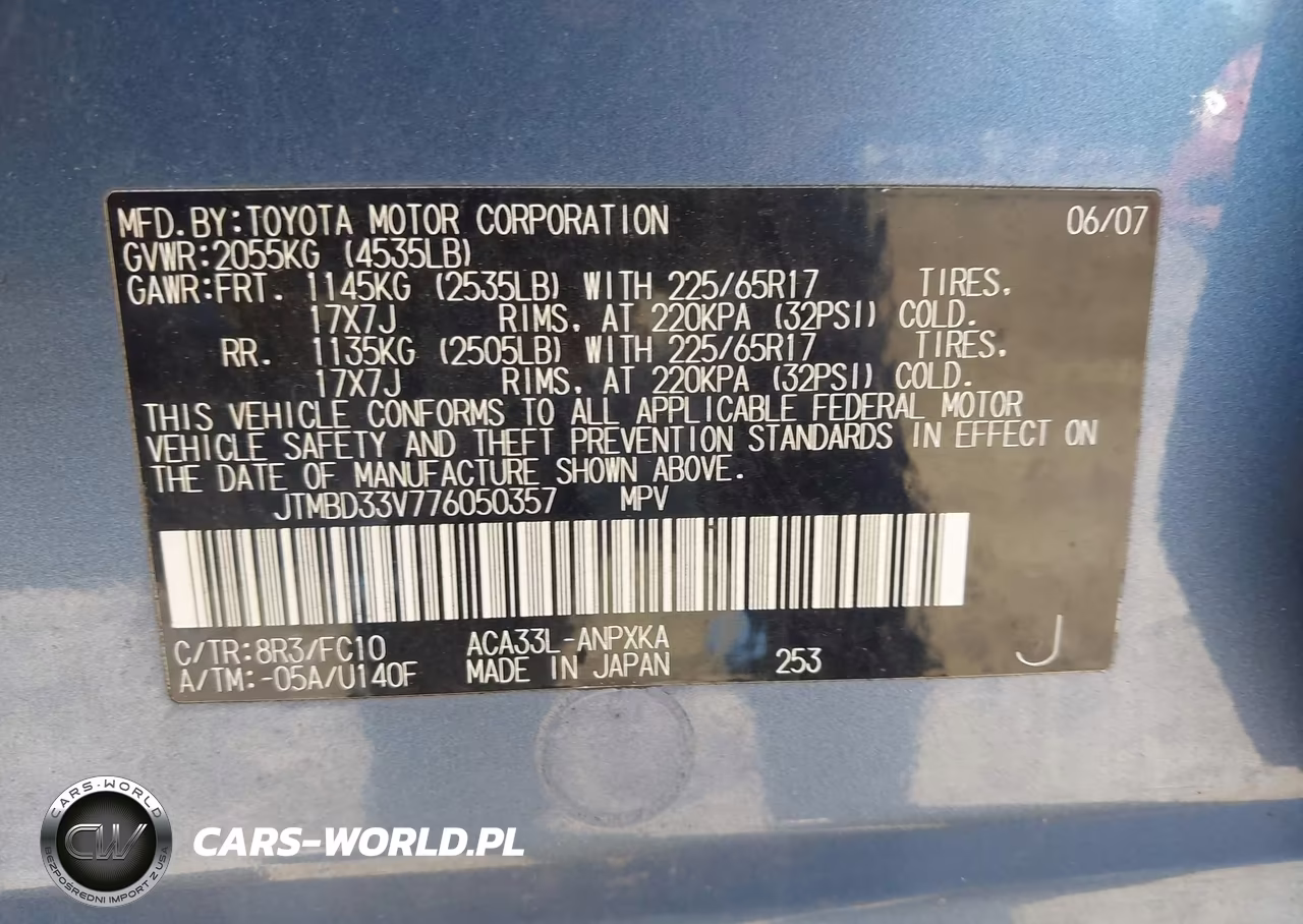 2007 Toyota Rav4 VIN:JTMBD33V776050357 - 9