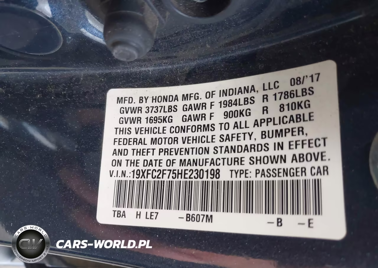 2017 Honda Civic Ex VIN:19XFC2F75HE230198 - 9