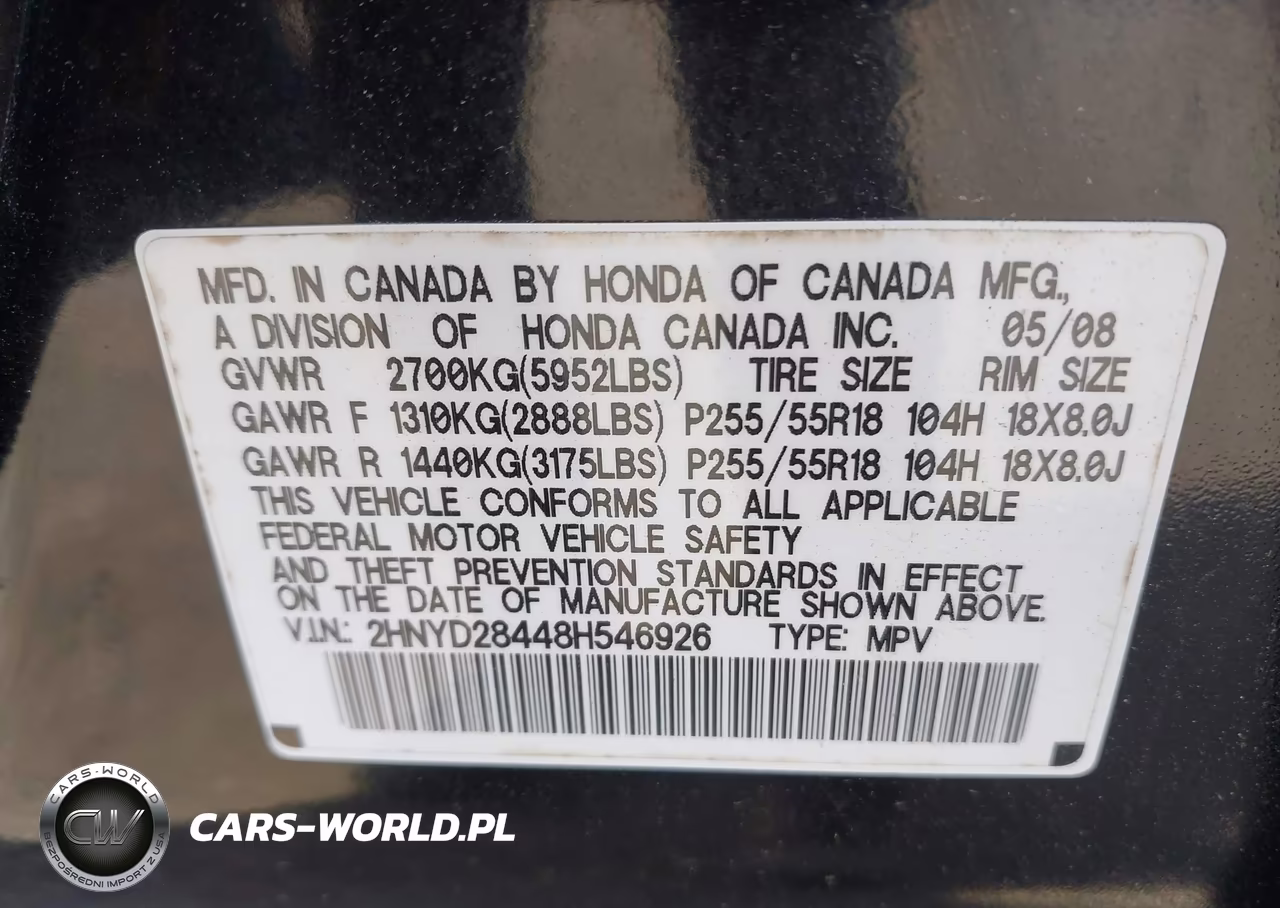 ACURA MDX TECHNO VIN:2HNYD28448H546926 - 9