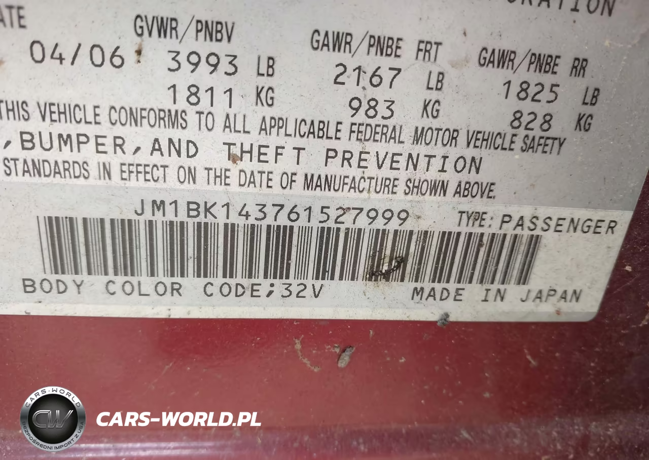 2006 Mazda Mazda3 S VIN:JM1BK143761527999 - 9
