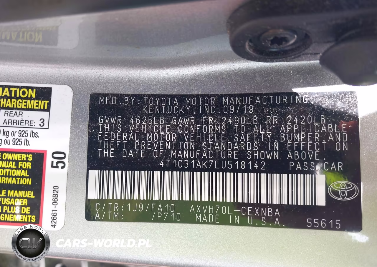 2020 Toyota Camry Le Hybrid VIN:4T1C31AK7LU518142 - 9