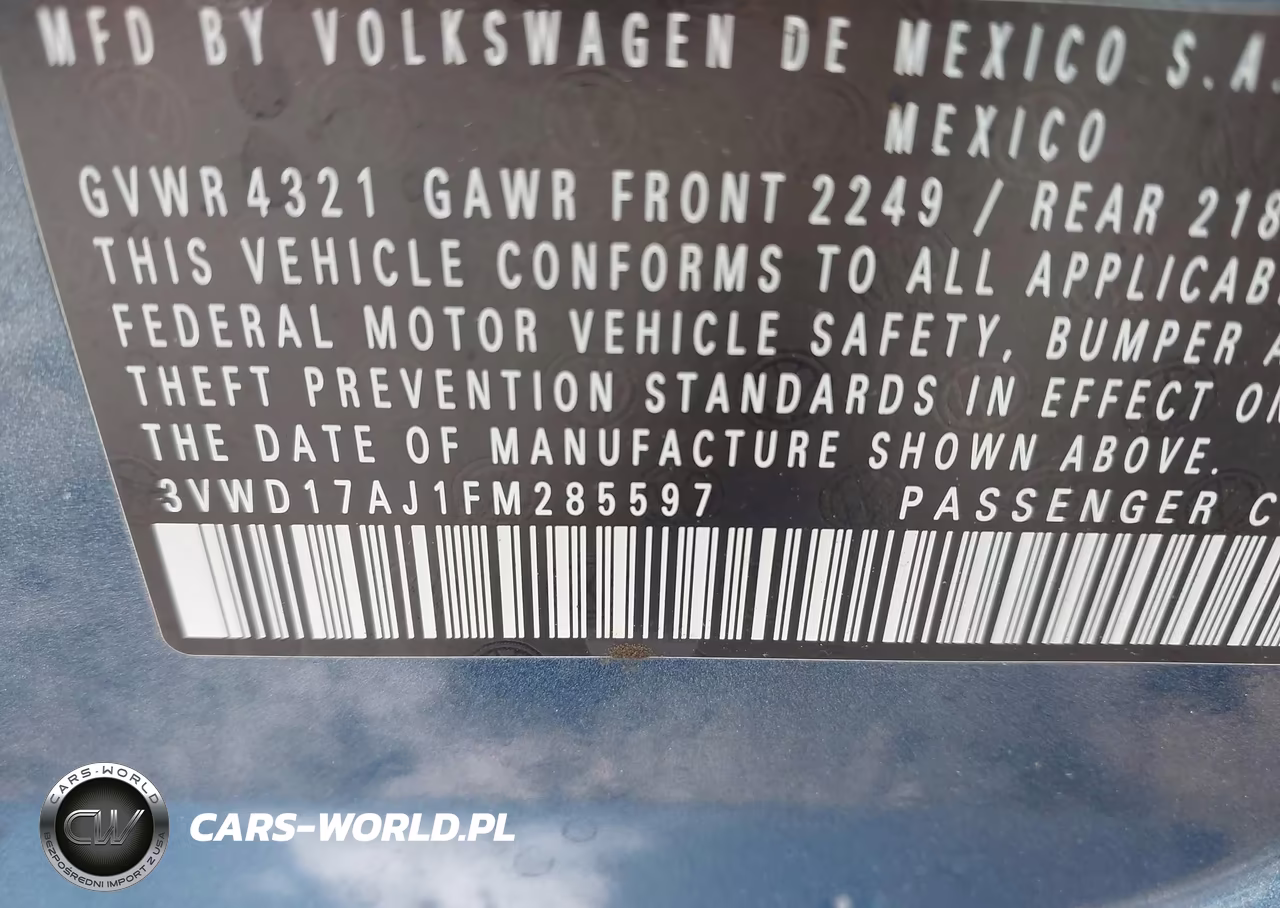 2015 Volkswagen Jetta 1.8T Se VIN:3VWD17AJ1FM285597 - 9