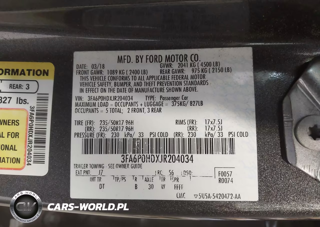 2018 Ford Fusion Se VIN:3FA6P0HDXJR204034 - 9