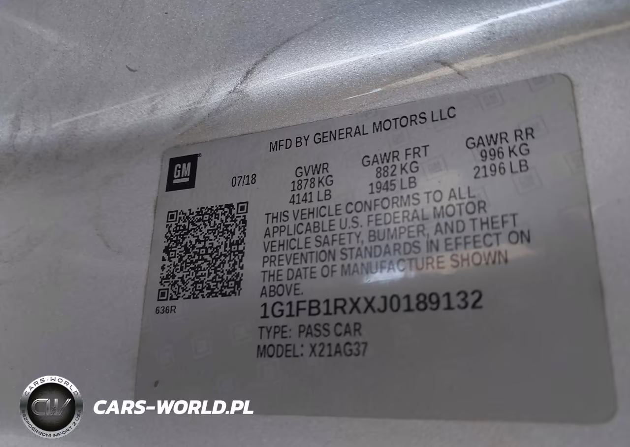 2018 Chevrolet Camaro 1Lt VIN:1G1FB1RXXJ0189132 - 9