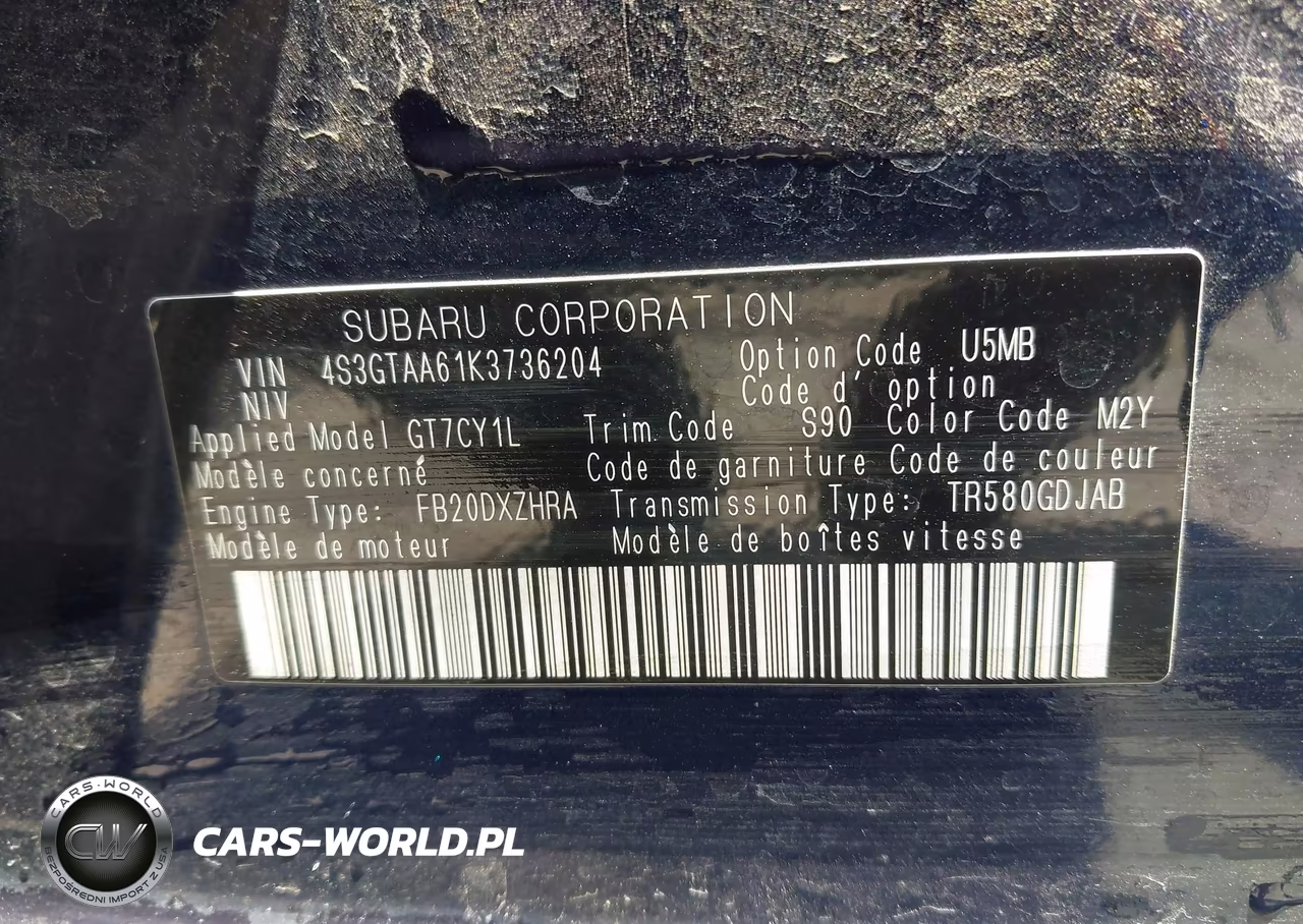 2019 Subaru Impreza 2.0I VIN:4S3GTAA61K3736204 - 9