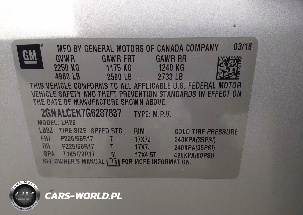 2016 Chevrolet Equinox Lt VIN:2GNALCEK7G6287837 - 9