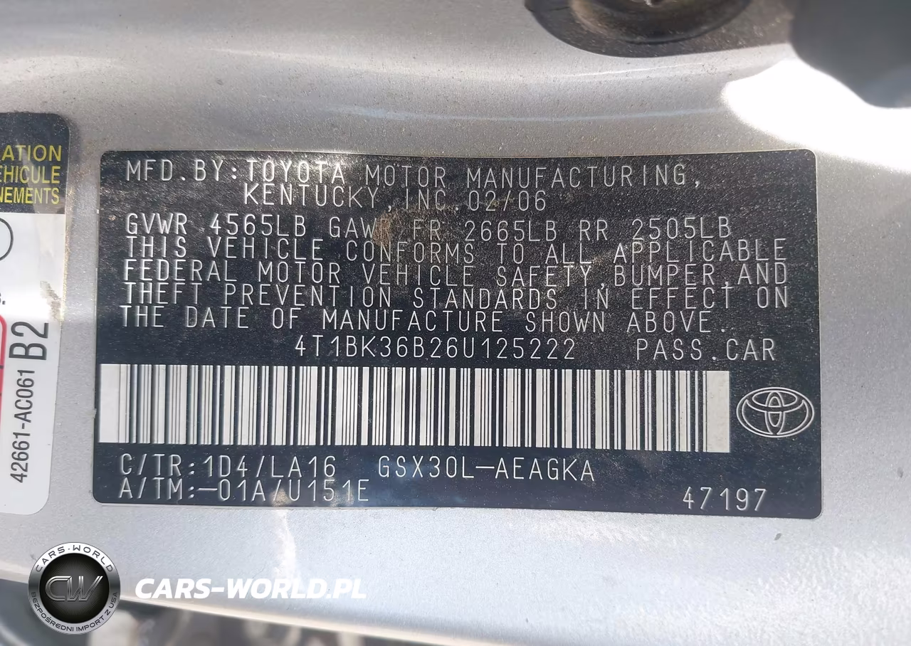 2006 Toyota Avalon Xls VIN:4T1BK36B26U125222 - 9