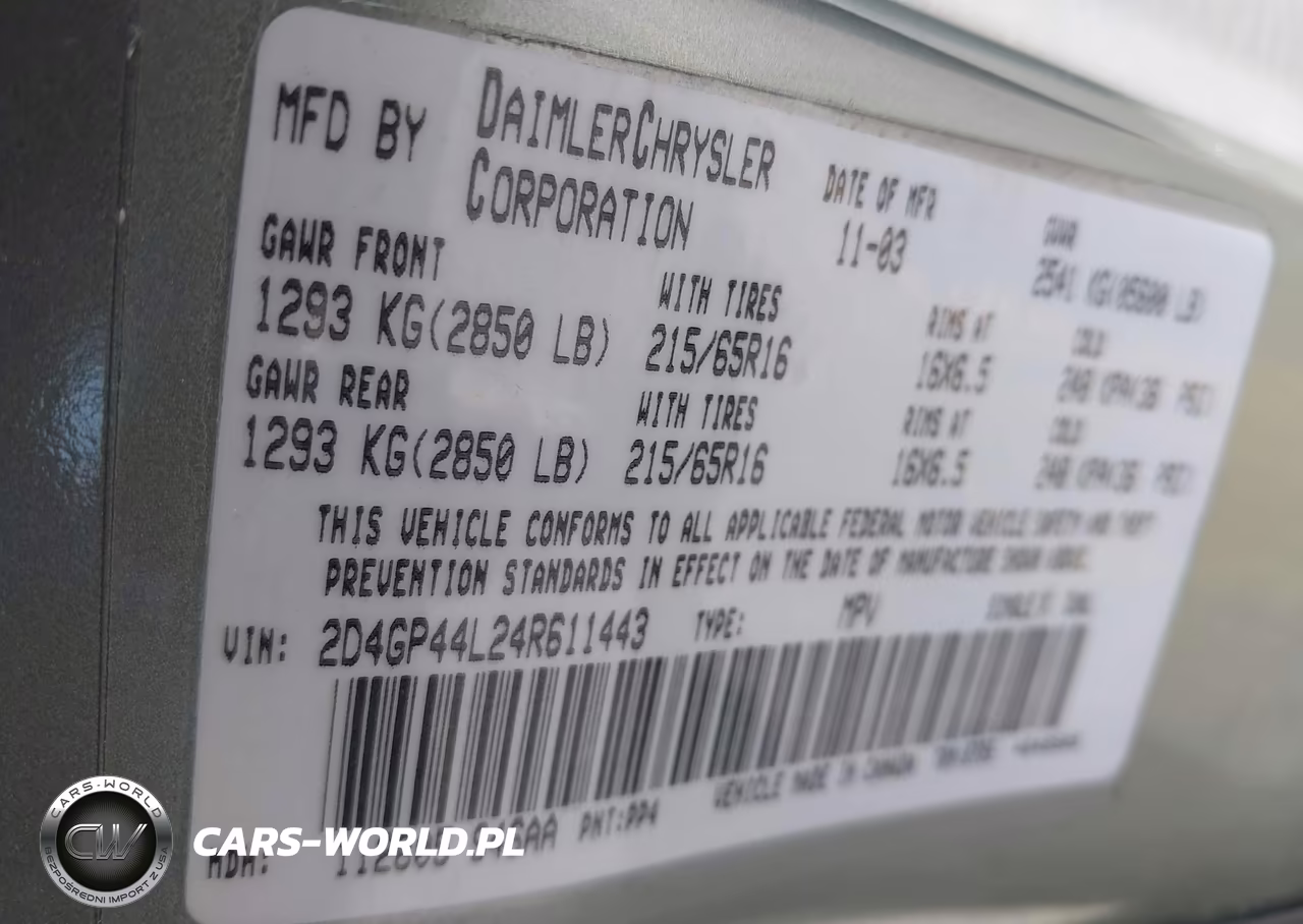 2004 Dodge Grand Caravan Sxt VIN:2D4GP44L24R611443 - 9