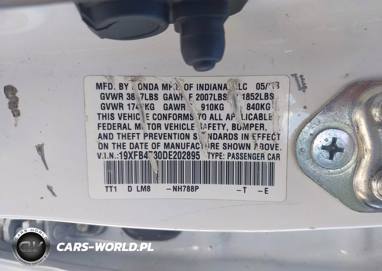2013 Honda Civic Hybrid VIN:19XFB4F30DE202895 - 9