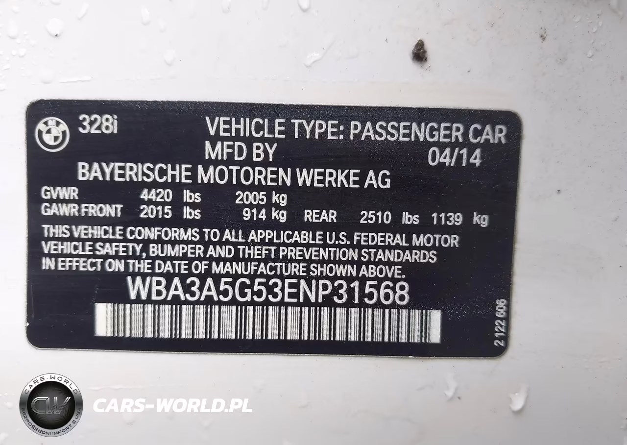 2014 BMW 328I VIN:WBA3A5G53ENP31568 - 9